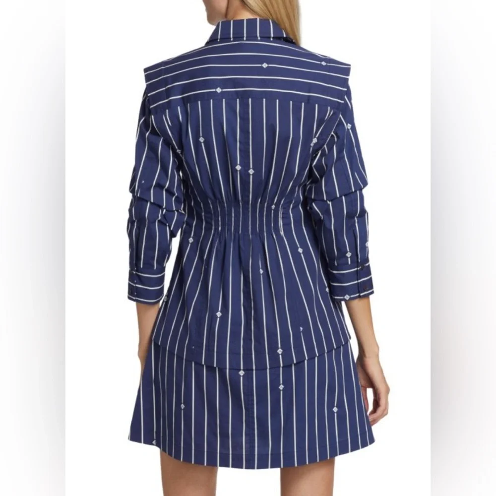 10 Crosby Derek Lam Blue and White Striped Dress - Picture 4 of 10